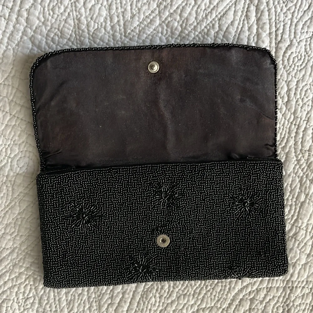 Vintage beaded clutch purse black